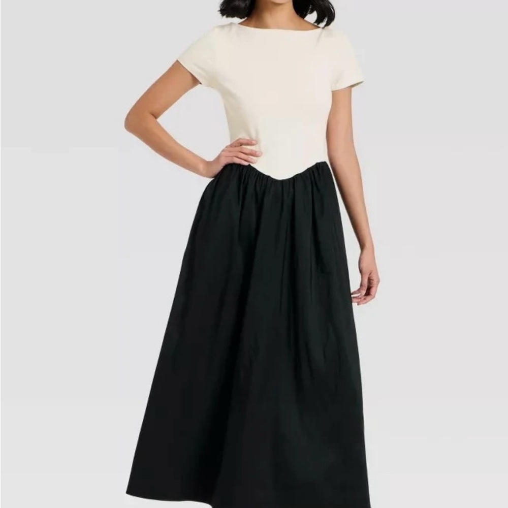Black and Cream low back dress